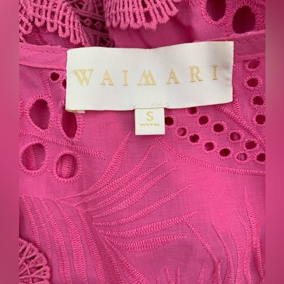 Waimari Connie Lace-trimmed Broderie Anglaise Cotton Mini Dress Pink - Picture 7 of 8